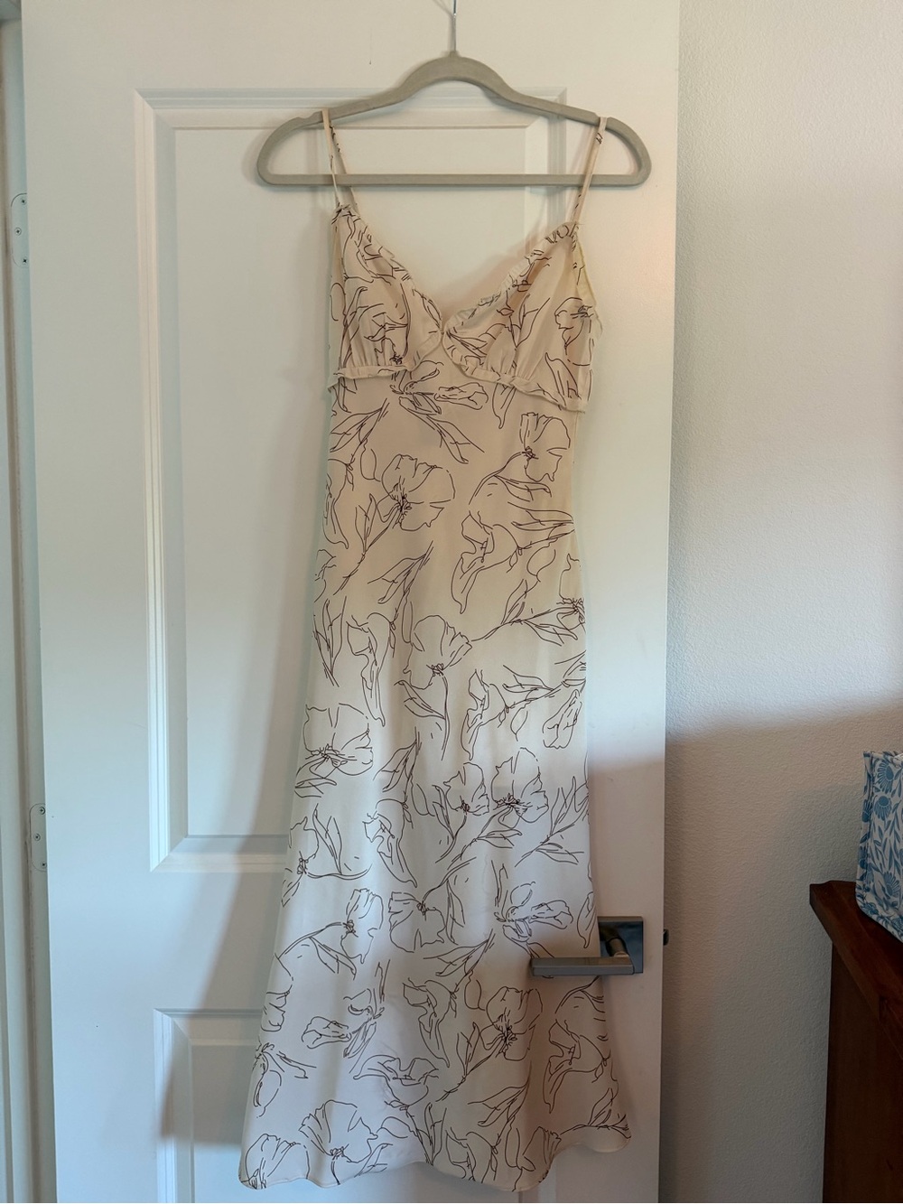 Elegant Cream Floral Slip Dress
